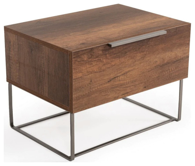 Rhys Italian Modern Light Oak Nightstand Contemporary Nightstands