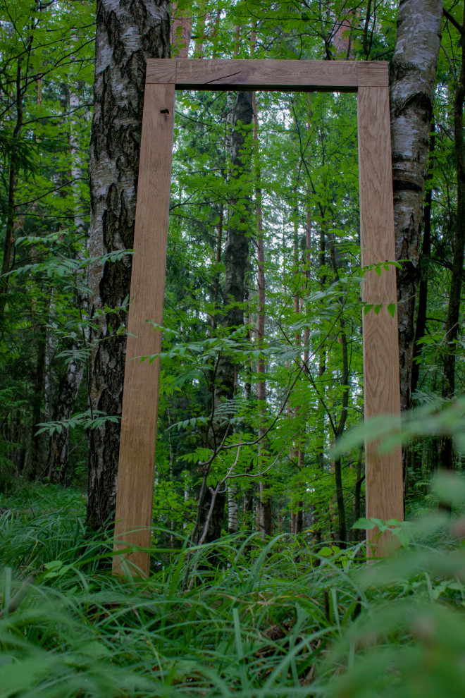 Лофтовое зеркало в дубовой раме