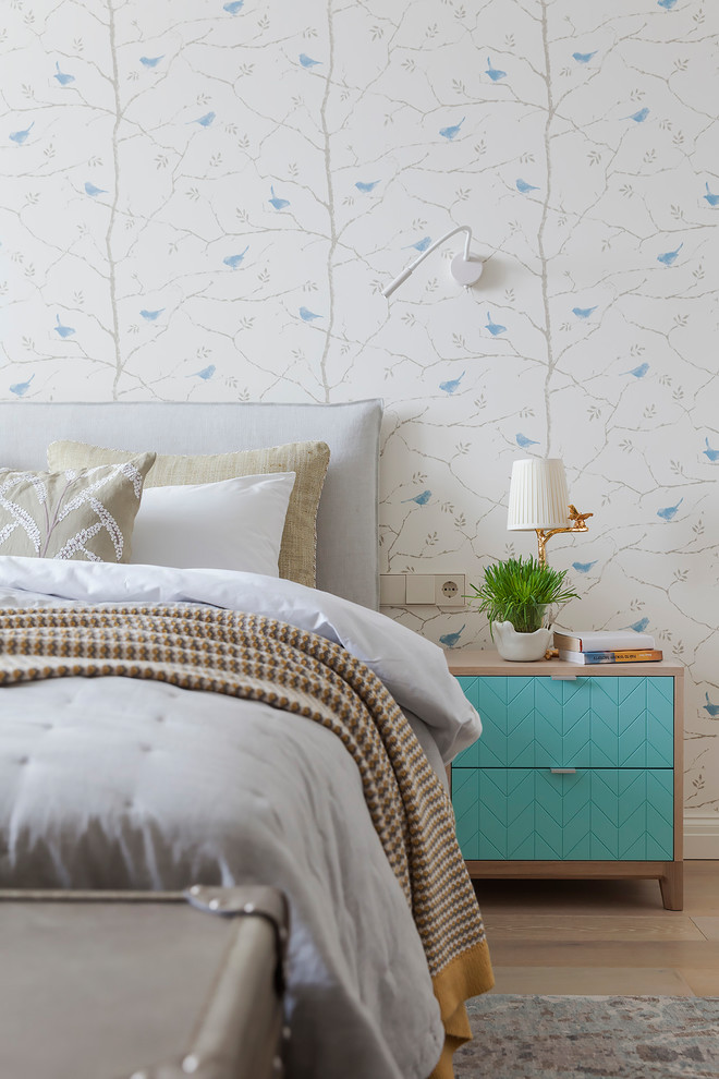 Бело-голубая квартира для юной заказчицы