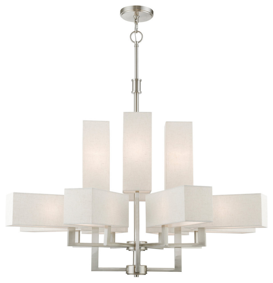 Rubix 12 Light Brushed Nickel Extra Large Foyer Chandelier ...