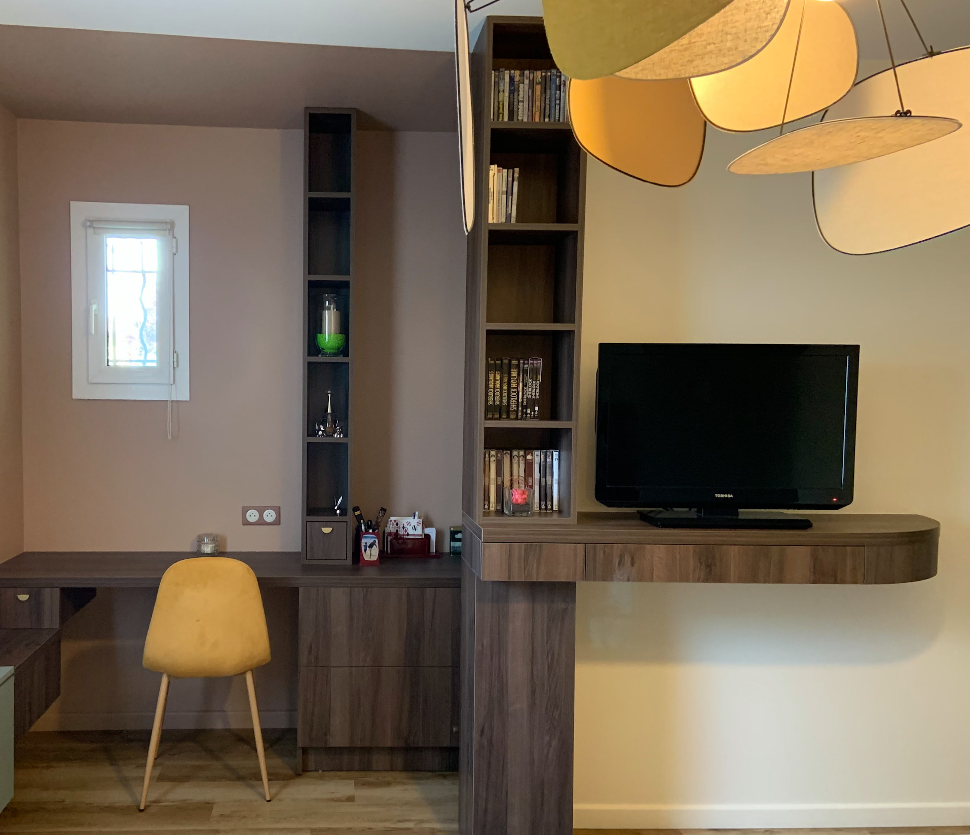 Rénovation et agencement sur mesure chambre-Coaching déco/Etude d'aménagement