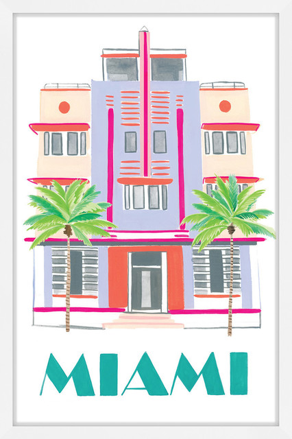 Miami Art Deco Framed Painting Print Tropical Prints And Posters By Marmont Hill