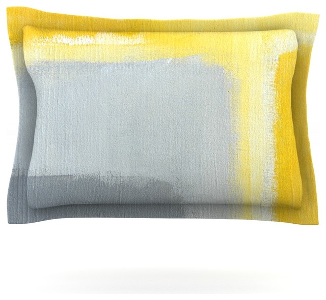 KESS InHouse CarolLynn Tice "Inspired" Gray Yellow Pillow Sham, 30