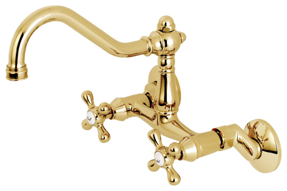 KS3222AX Vintage 6" Adjustable Center Wall Mount Kitchen Faucet