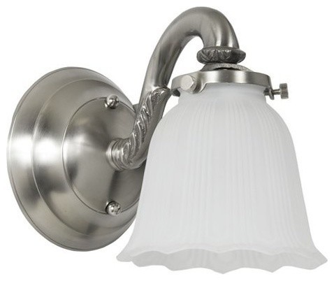One Light Bath Sconce With Glass