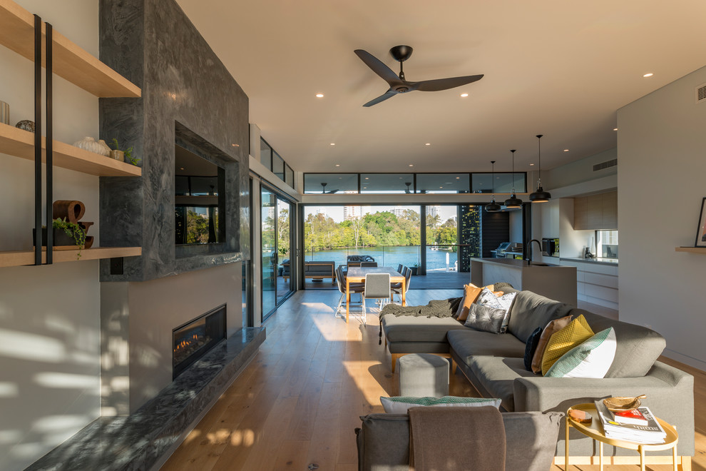 Contemporary living room in Gold Coast - Tweed.