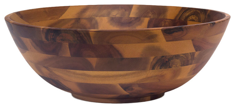Large Acacia Footed Flared Bowl