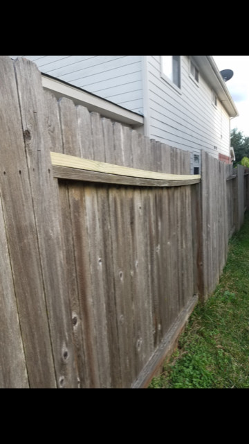 260' Wooden Fence Repaired/Reinforced