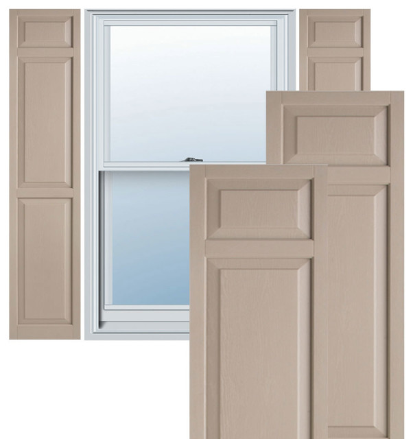 Builders Choice Vinyl Raised Panel Window Shutters, w/Instl. (Pair