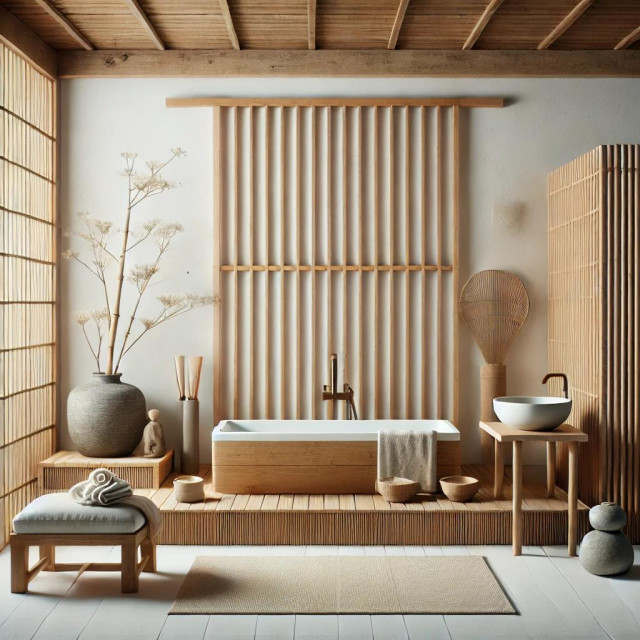 Estilo Zen asiatisk-badevaerelse