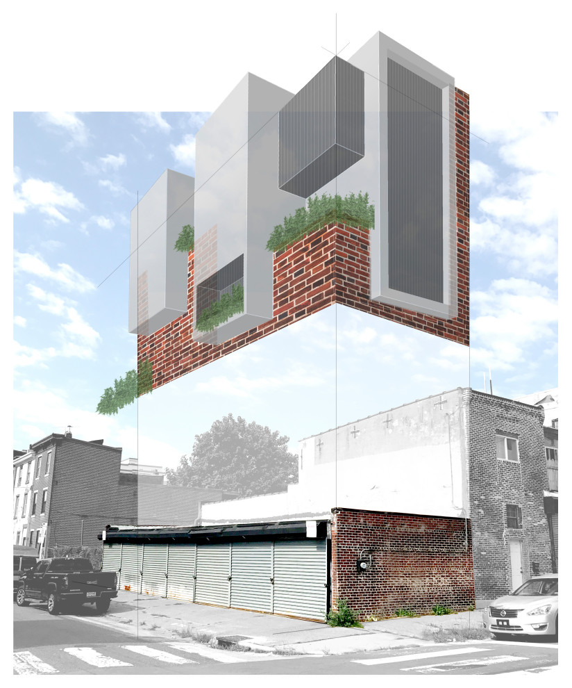 Mittelgroßes, Vierstöckiges Industrial Wohnung mit Mix-Fassade in Philadelphia