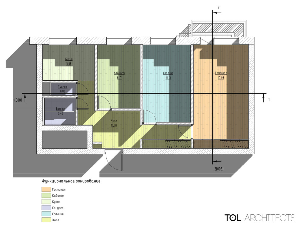 Трёхкомнатная квартира для молодой семьи на востоке Москвы.