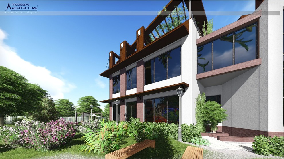 Современный дом с плоской крышей