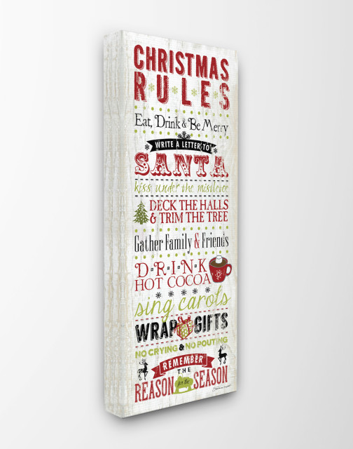 Stupell Industries Christmas Rules Typography Contemporary Prints And Posters By Stupell Industries