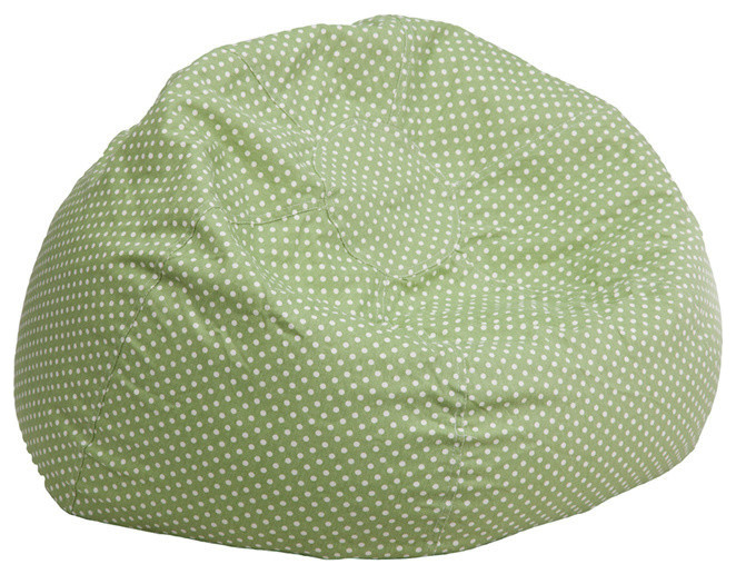 DG-BEAN-SMALL-DOT-GRN-GG Fabric Kids Bean Bag Chair, Green