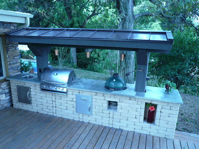 Outdoor Kitchen Traditional Deck Chicago By Barnett