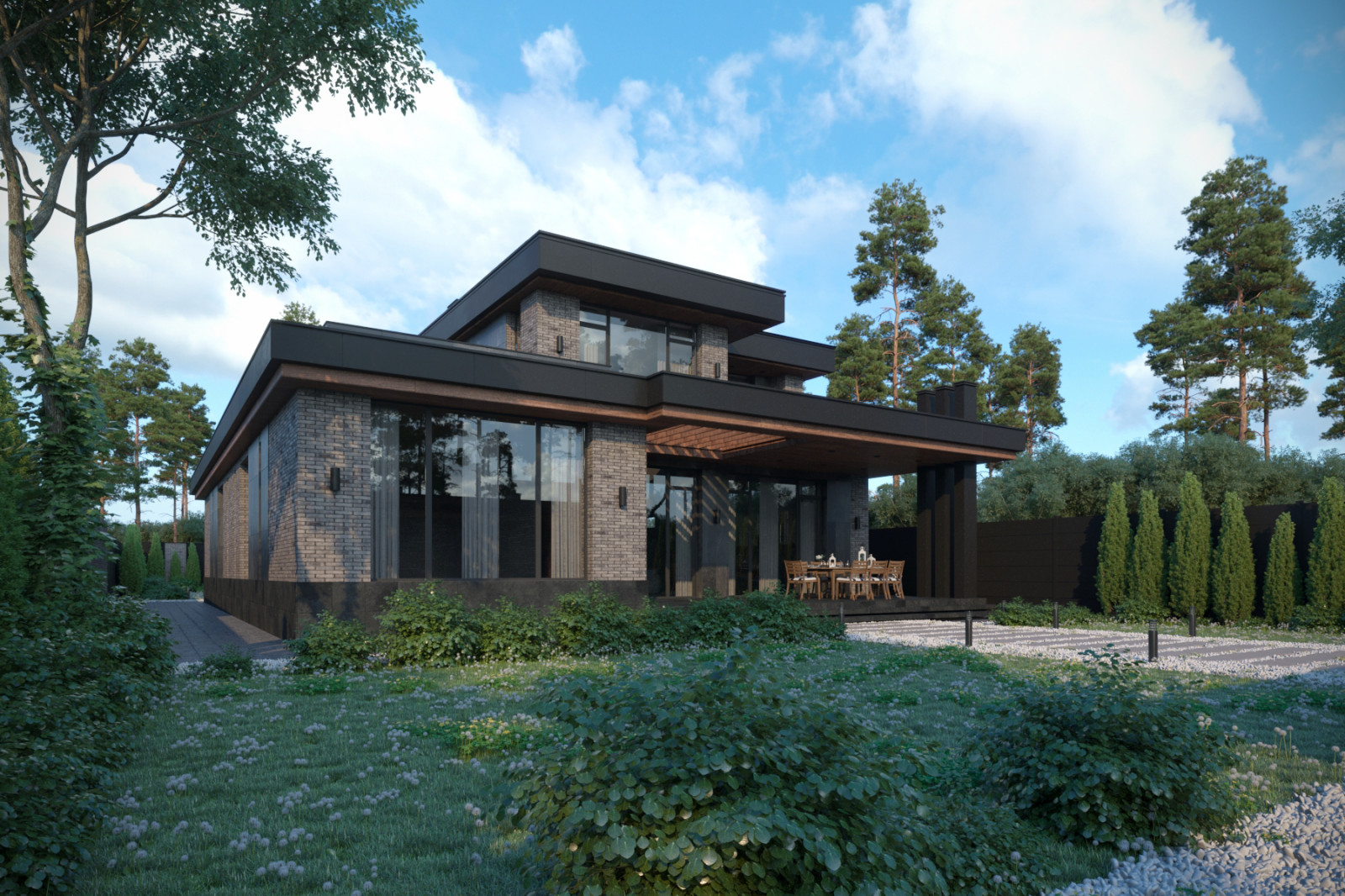 Городская вилла в темных тонах