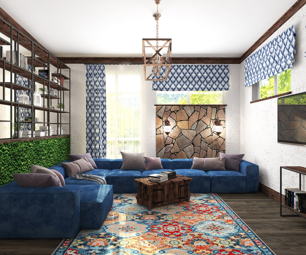 Дизайн-проект гостиной-столовой площадью 177кв.м - зоны отдыха