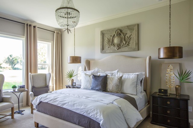 The Hampton Model Home transitional-bedroom