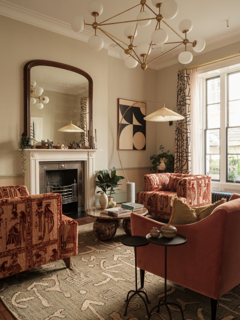 London Mayfair Apartment transitional-living-room