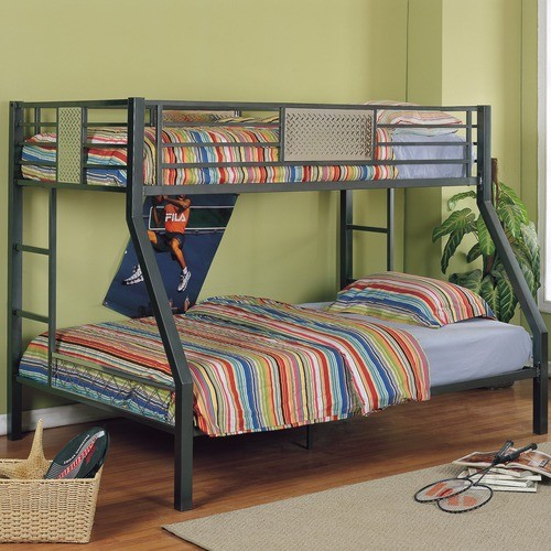 Monster Bedroom Twin over Full Bunk Bed with Built-In Ladder