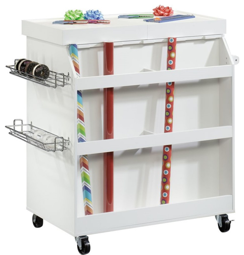 Sauder Select Craft Cart in Soft White