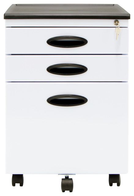 Mobile File Cabinet, White/Black