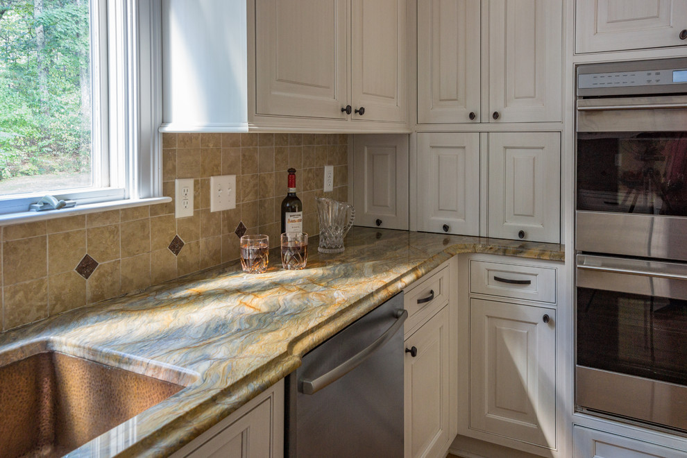 Example of a large transitional kitchen design in Boston