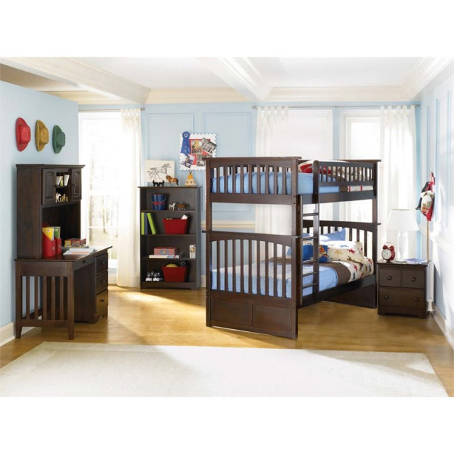 AFI Columbia Twin Over Twin Solid Wood Bunk Bed with USB Charger in ...