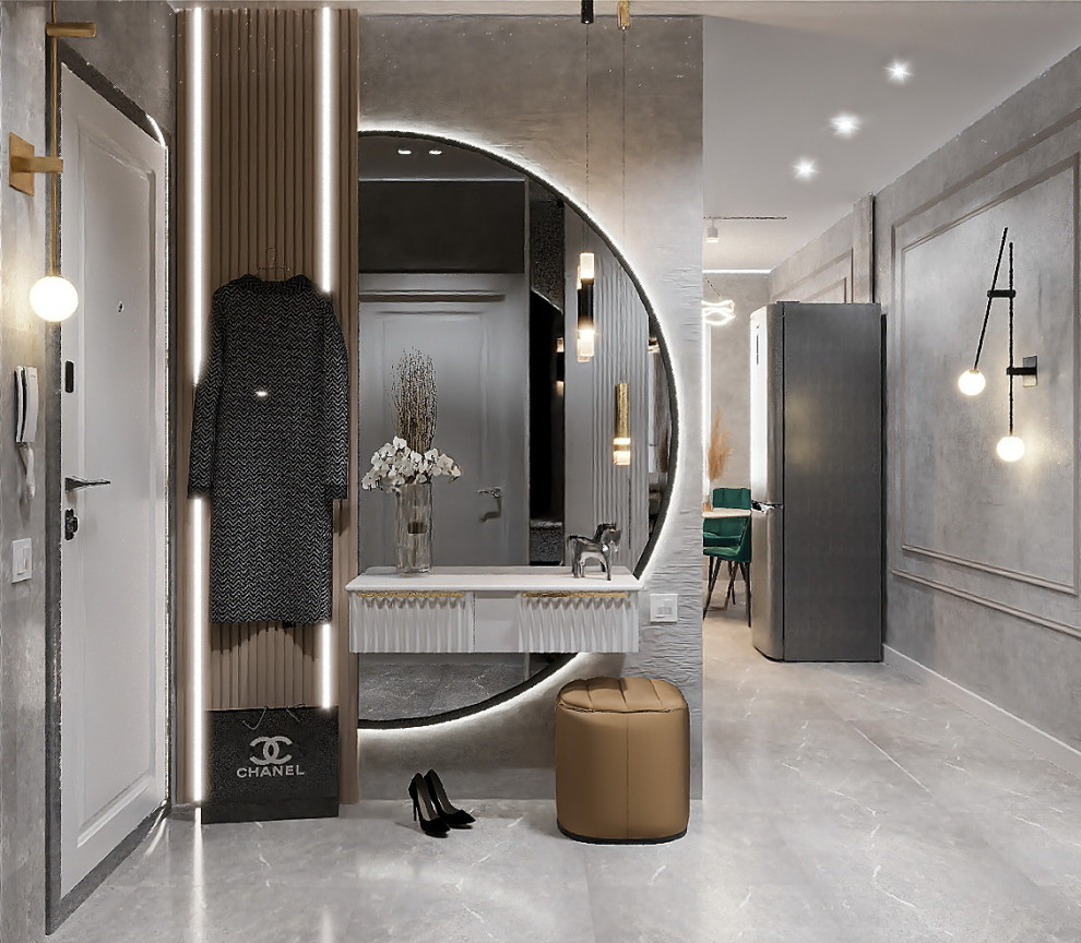 Серый-зеленый оазис: гармония контрастов