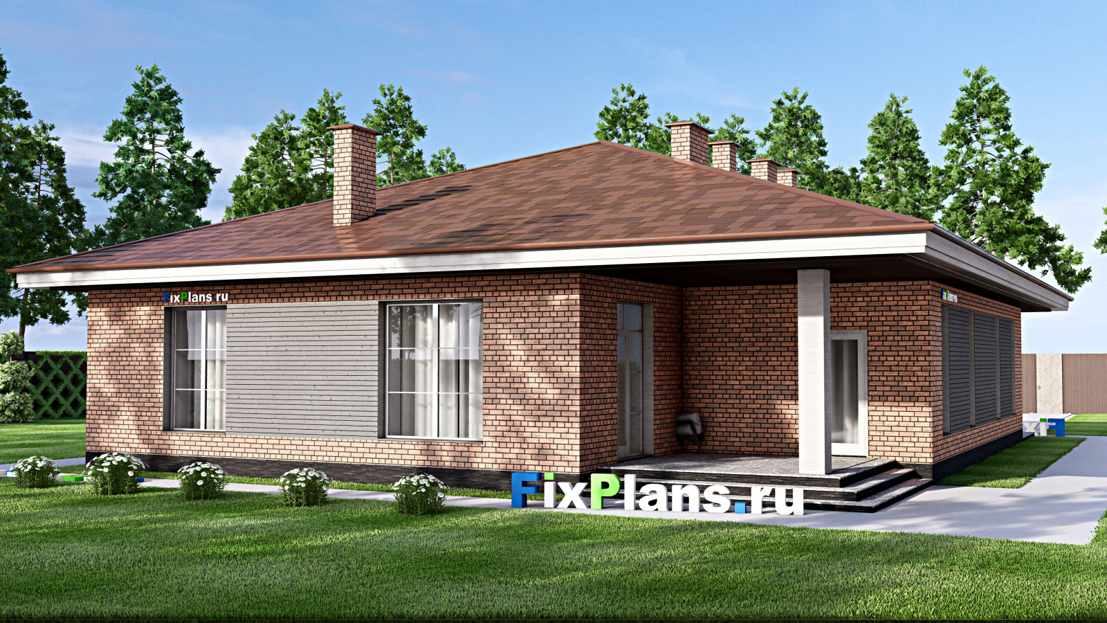 Проект одноэтажного дома 19х15м S203м2 F-15236