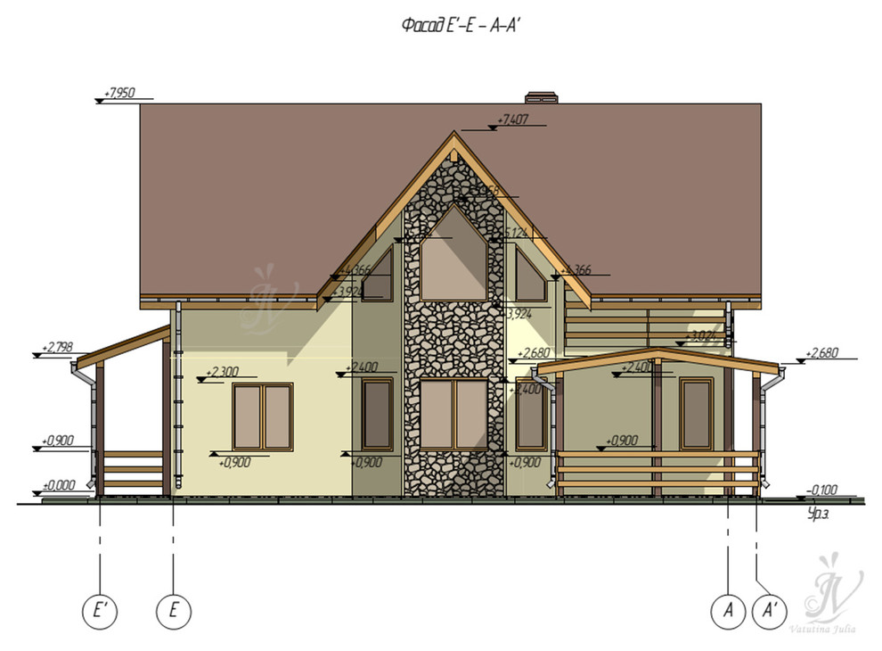 Эскизный проект индивидуального двухэтажного жилого дома в г. Рыбинск