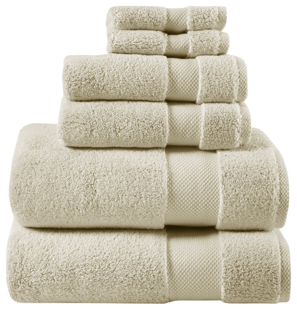 Madison Park Signature Splendor 1000gsm 100 Cotton 6 Piece Towel Set, Natural Modern Bath