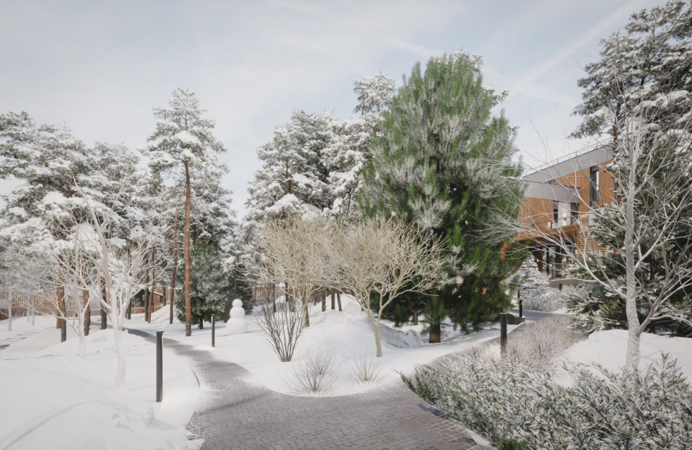 Реконструкция современного дома (зима)