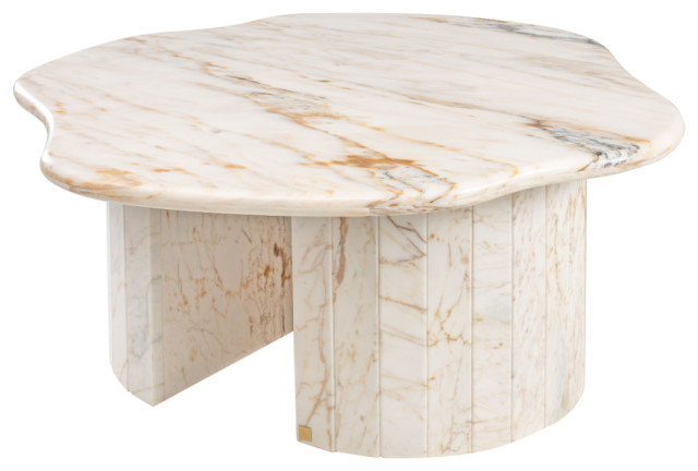 Free-Form Marble Coffee Table, Versmissen Atol - Transitional - Coffee ...