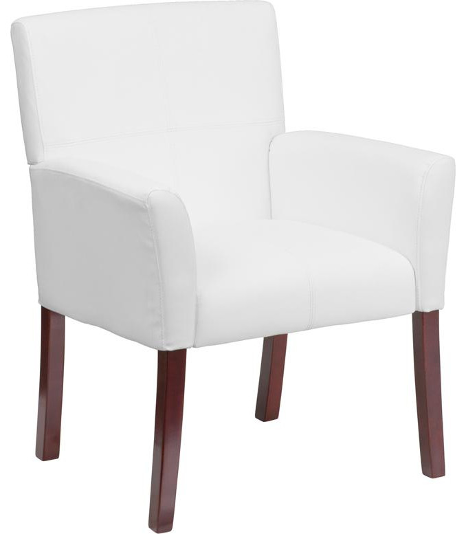 Flash Furniture White Leather Executive Side Chair Or Reception Chair