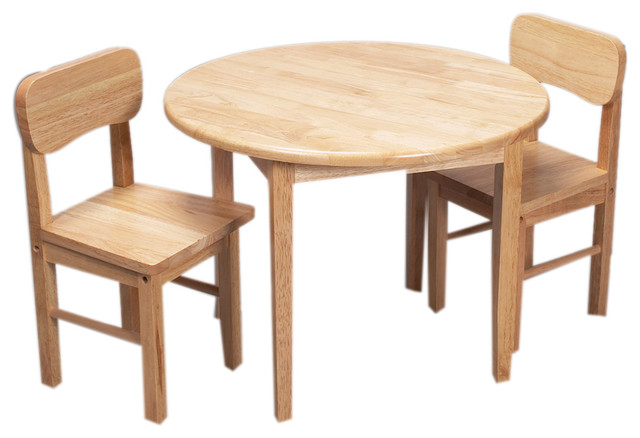 round wooden kids table