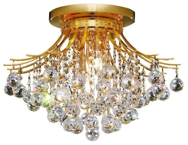 Elegant Lighting Toureg 12" 3 Light Royal Crystal Flush Mount, 19" - 6 ...