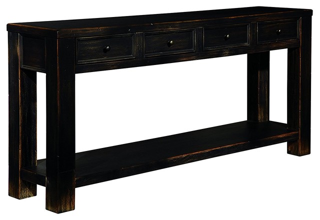 Modern Rectangular Gavelston Sofa Table, Black