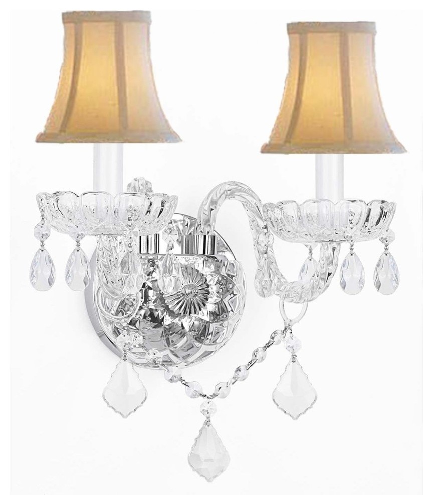 Swarovski crystalrimmed chandelier - Murano Venetian style Crystalall Sconce