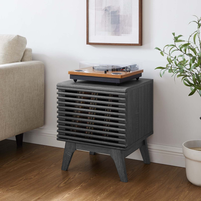 Record Display Table Render Vinyl Record Display Stand - Midcentury - Side Tables And End ...