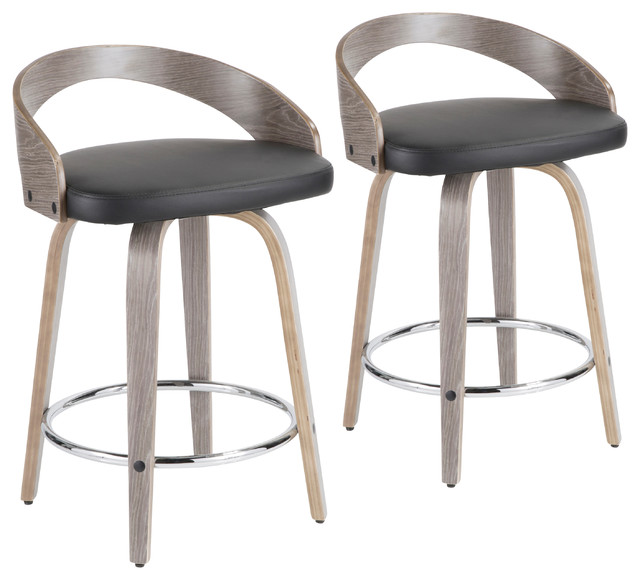 Grotto Counter Stools With Swivels, Set of 2 Midcentury Bar Stools