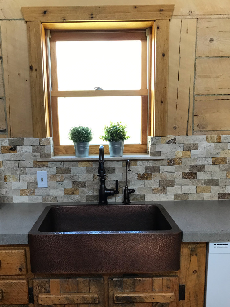 Inspiration for a rustic kitchen remodel in Denver