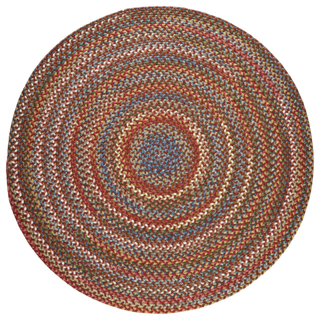 Gemstone Jeweltone Braided Rug, 10' Round Contemporary Outdoor Rugs