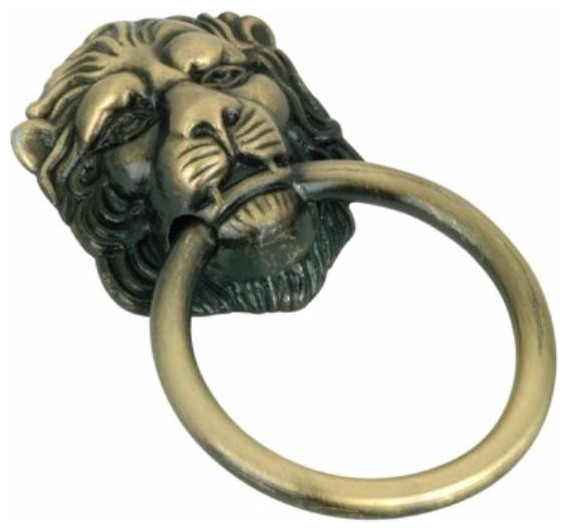 Richelieu Classic Lion Metal Ring Pull 38mm Antique English
