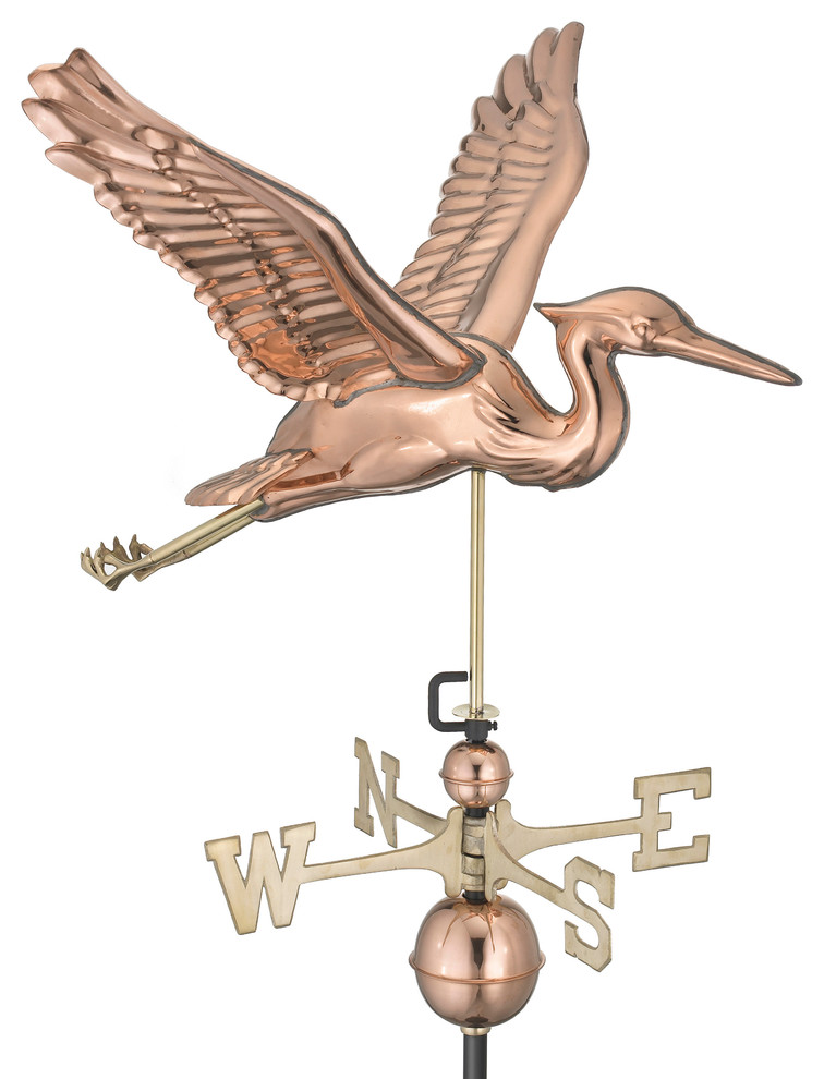 Blue Heron Weathervane Beach Style Weather Vanes by Good