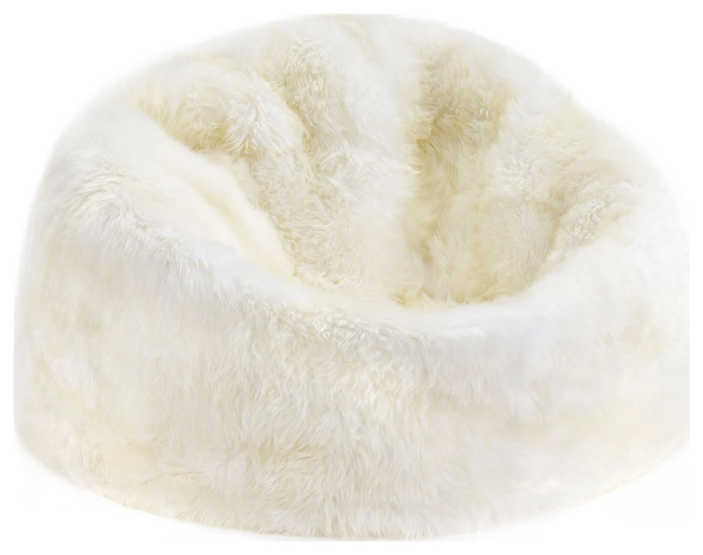 The Luxe Sheepskin Fur Bean Bag Chair Traditional Bean Bag Chairs