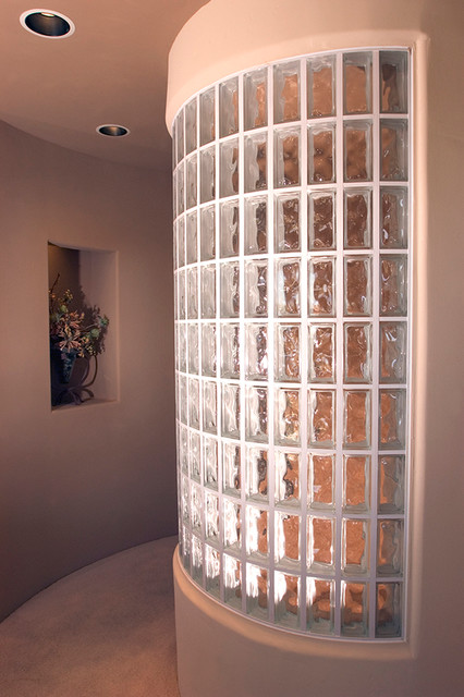 Glass Block Partitions Contemporary Hallway And Landing New York By Eastern Glass Block 0916