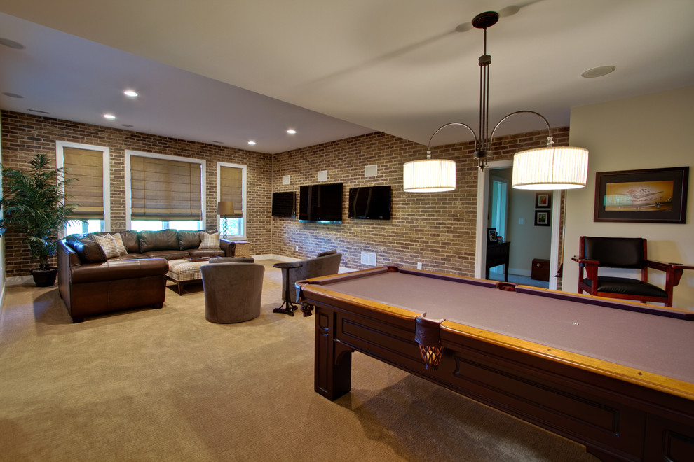 This is an example of a traditional basement in Indianapolis.