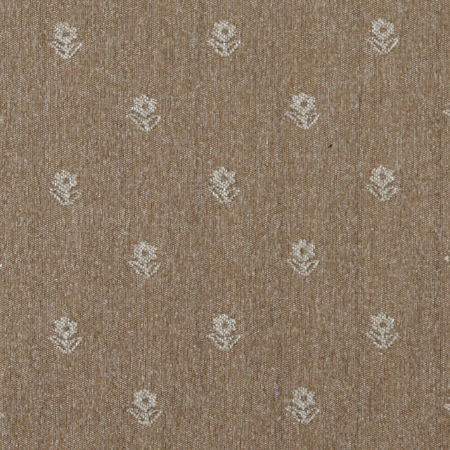 Light Brown And Beige, Flowers Country Style Upholstery Fabric By The Yard